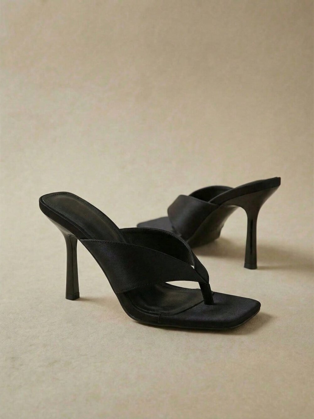 Black Casual Women's Minimalist High Heel Sandals